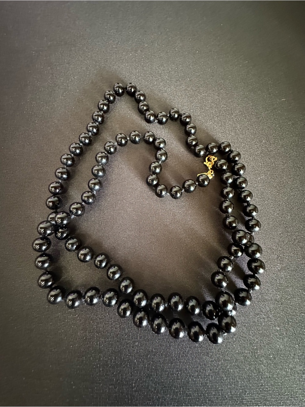 Vintage Single strand Monet jet-black beaded necklace
